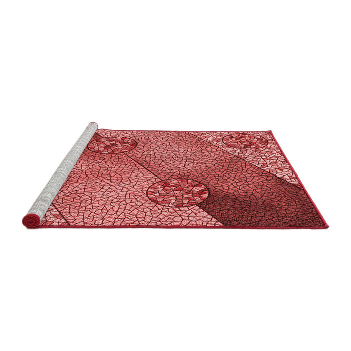 Sideview of Machine Washable Transitional Red Rug, wshpat440rd