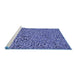 Sideview of Machine Washable Transitional Sky Blue Rug, wshpat441blu