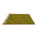 Sideview of Machine Washable Transitional Deep Yellow Rug, wshpat441yw