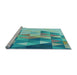 Sideview of Machine Washable Transitional Deep-Sea Green Rug, wshpat442lblu