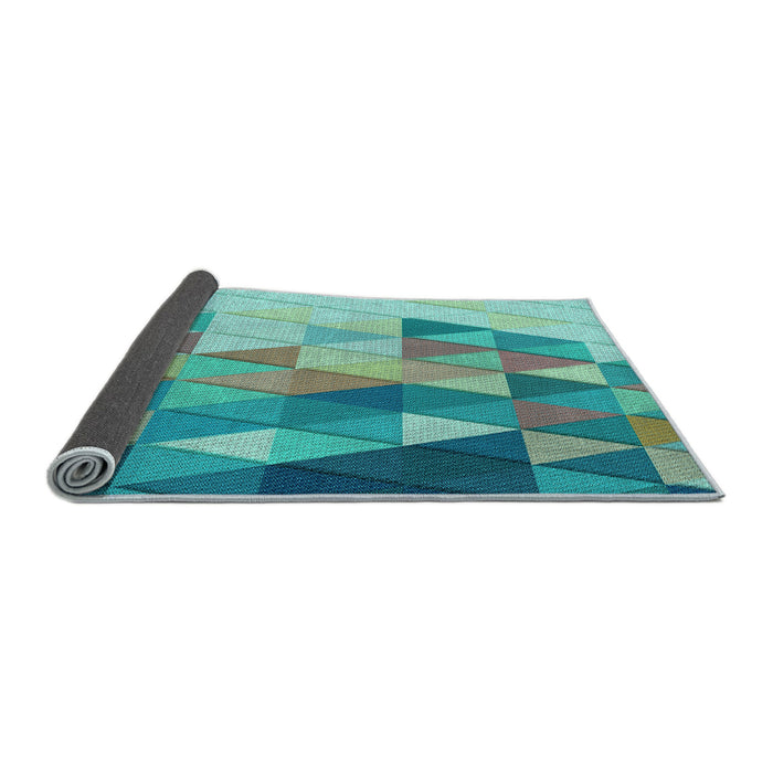 Thickness of Patterned Deep-Sea Green Rug, pat442lblu
