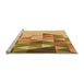 Sideview of Machine Washable Transitional Yellow Orange Rug, wshpat442org