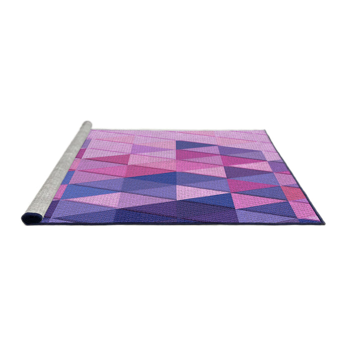 Sideview of Machine Washable Transitional Bright Lilac Purple Rug, wshpat442pur