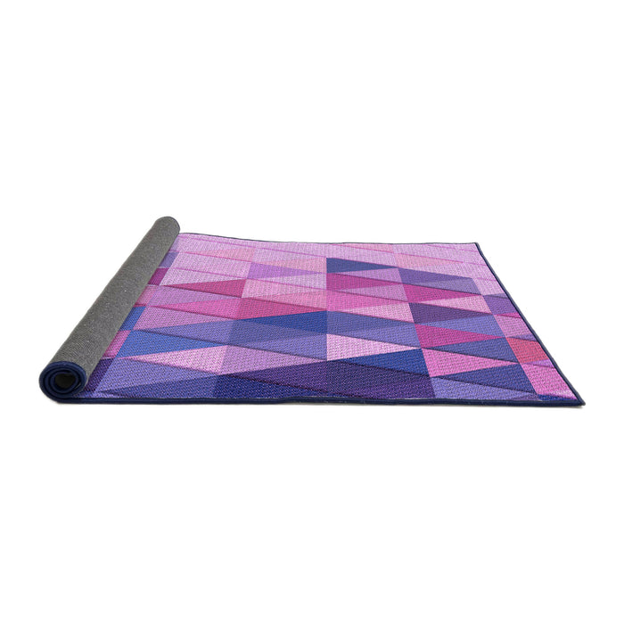 Thickness of Patterned Bright Lilac Purple Rug, pat442pur