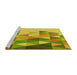 Sideview of Machine Washable Transitional Dark Yellow Green Rug, wshpat442yw