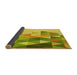 Thickness of Patterned Dark Yellow Green Rug, pat442yw