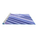 Sideview of Machine Washable Transitional Blue Rug, wshpat443blu