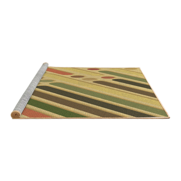 Sideview of Machine Washable Transitional Golden Brown Yellow Rug, wshpat443brn
