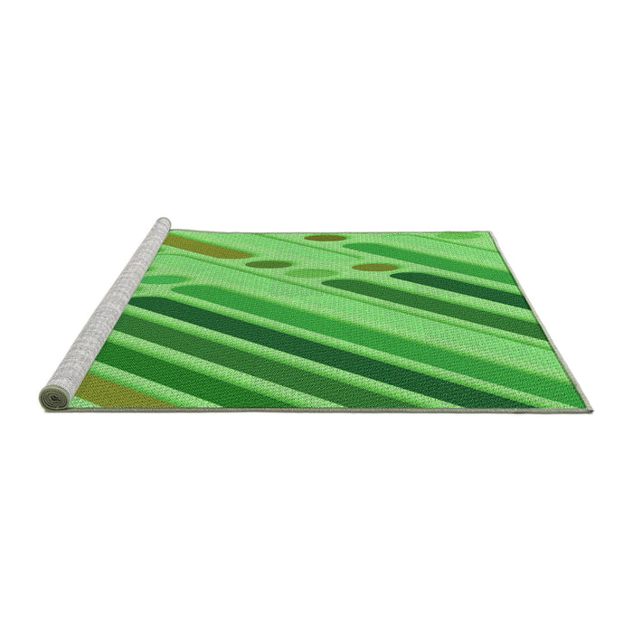 Sideview of Machine Washable Transitional Emerald Green Rug, wshpat443grn