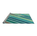 Sideview of Machine Washable Transitional Deep-Sea Green Rug, wshpat443lblu