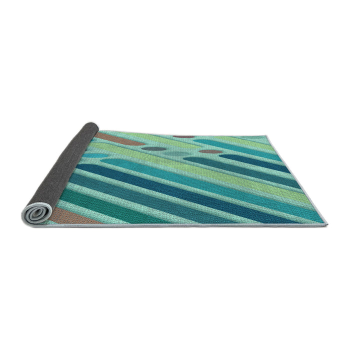 Thickness of Patterned Deep-Sea Green Rug, pat443lblu