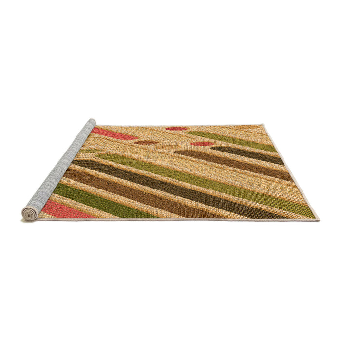 Sideview of Machine Washable Transitional Orange Rug, wshpat443org