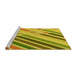 Sideview of Machine Washable Transitional Yellow Rug, wshpat443yw