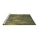 Sideview of Machine Washable Transitional Army Green Rug, wshpat444brn