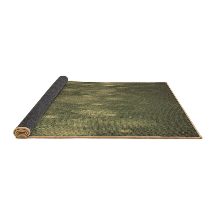 Thickness of Patterned Army Green Rug, pat444brn