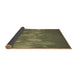 Thickness of Patterned Army Green Rug, pat444brn