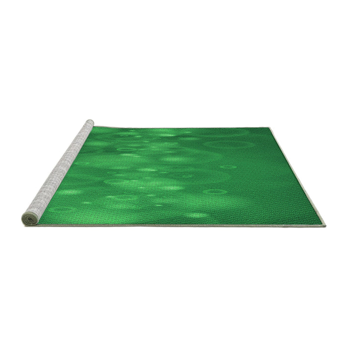 Sideview of Machine Washable Transitional Green Rug, wshpat444grn