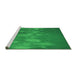 Sideview of Machine Washable Transitional Green Rug, wshpat444grn