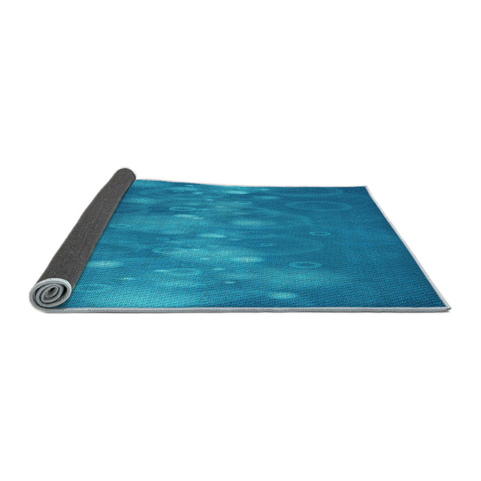 Thickness of Patterned Bright Navy Blue Rug, pat444lblu