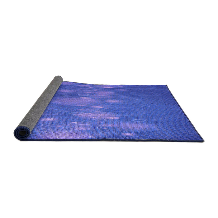 Thickness of Patterned Light Slate Blue Rug, pat444pur