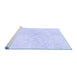 Sideview of Machine Washable Transitional Lavender Blue Rug, wshpat445blu