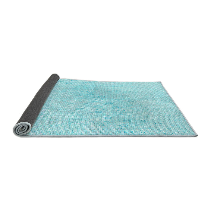 Thickness of Patterned Diamond Blue Rug, pat445lblu
