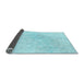 Thickness of Patterned Diamond Blue Rug, pat445lblu