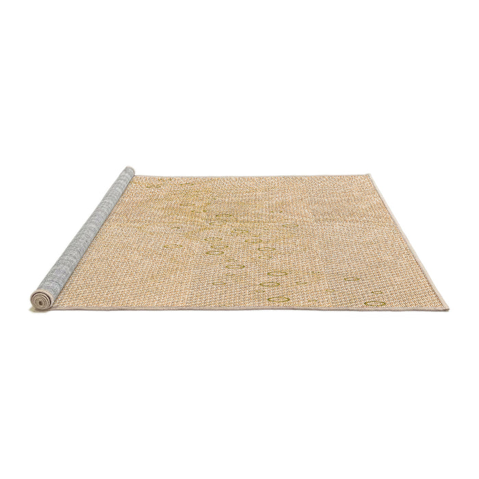 Sideview of Machine Washable Transitional Yellow Orange Rug, wshpat445org