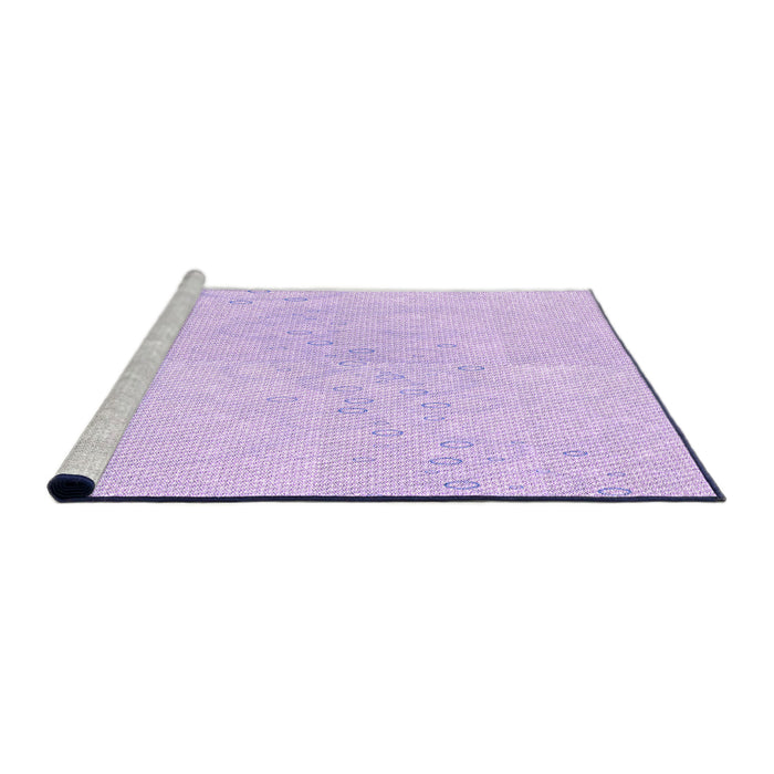 Sideview of Machine Washable Transitional Bright Lilac Purple Rug, wshpat445pur