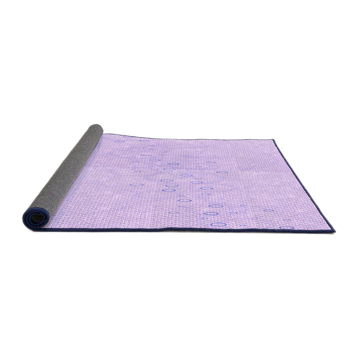 Thickness of Patterned Bright Lilac Purple Rug, pat445pur
