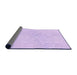 Thickness of Patterned Bright Lilac Purple Rug, pat445pur