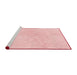 Sideview of Machine Washable Transitional Light Coral Pink Rug, wshpat445rd