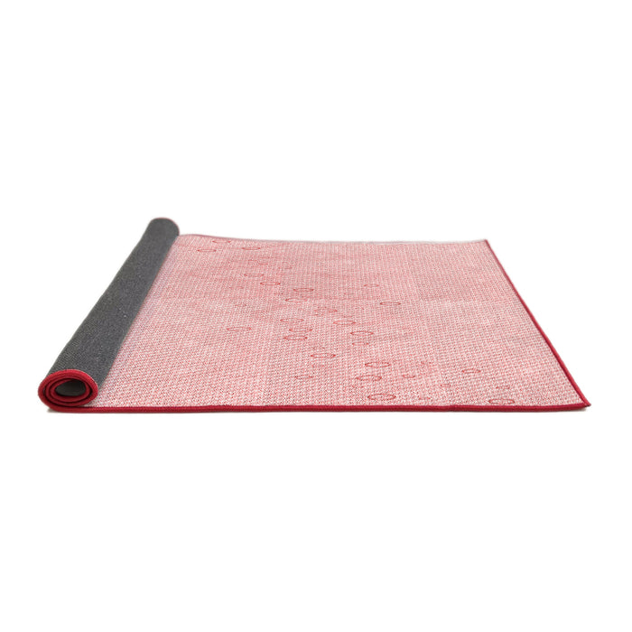 Thickness of Patterned Light Coral Pink Rug, pat445rd