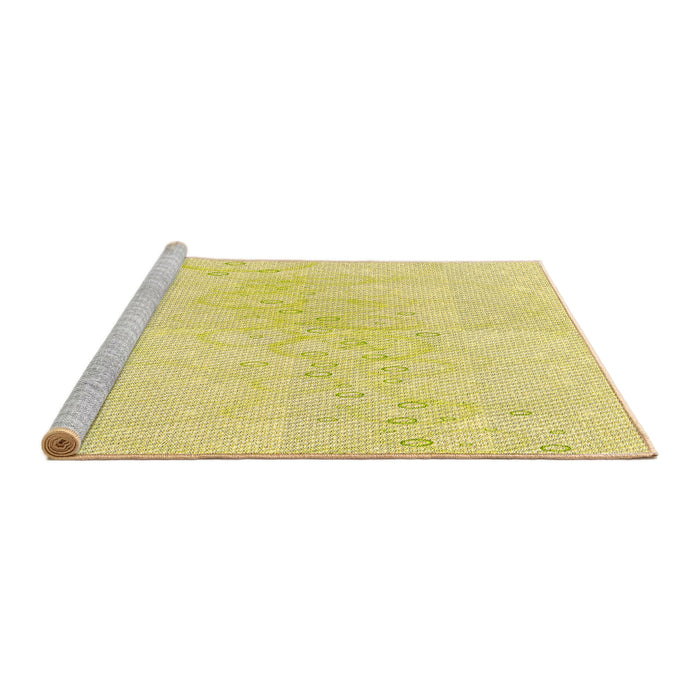 Sideview of Machine Washable Transitional Golden Brown Yellow Rug, wshpat445yw