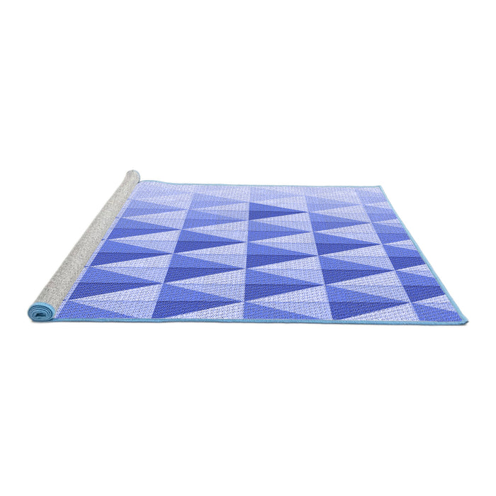 Sideview of Machine Washable Transitional Blue Rug, wshpat446blu