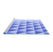 Sideview of Machine Washable Transitional Blue Rug, wshpat446blu