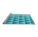 Sideview of Machine Washable Transitional Deep Sky Blue Rug, wshpat446lblu