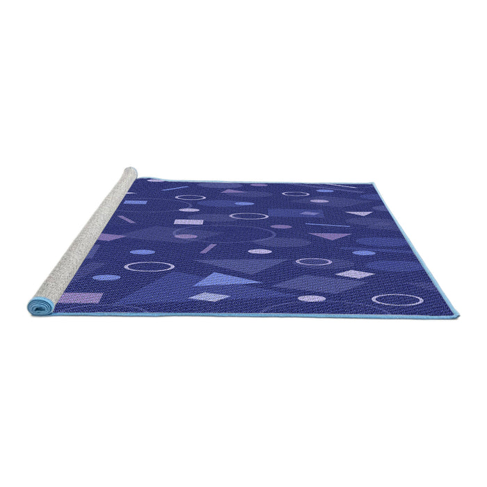 Sideview of Machine Washable Transitional Denim Dark Blue Rug, wshpat447blu
