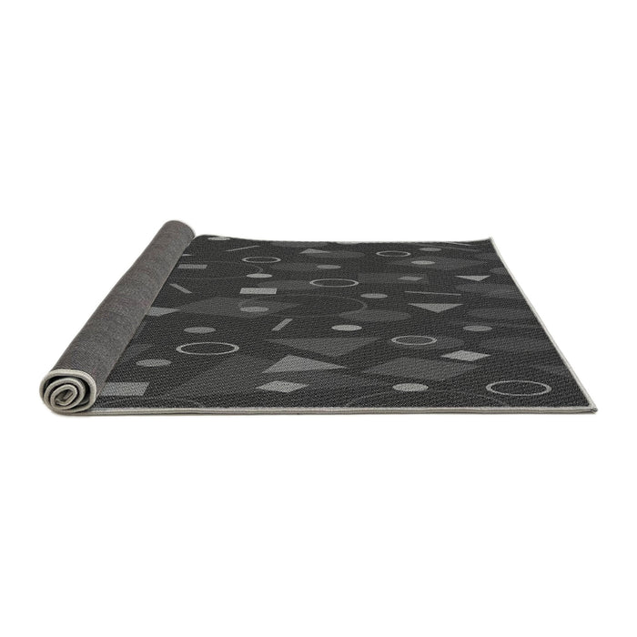 Thickness of Patterned Charcoal Black Rug, pat447gry