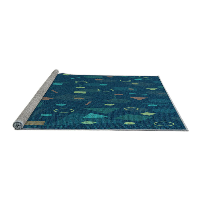 Sideview of Machine Washable Transitional Bright Navy Blue Rug, wshpat447lblu