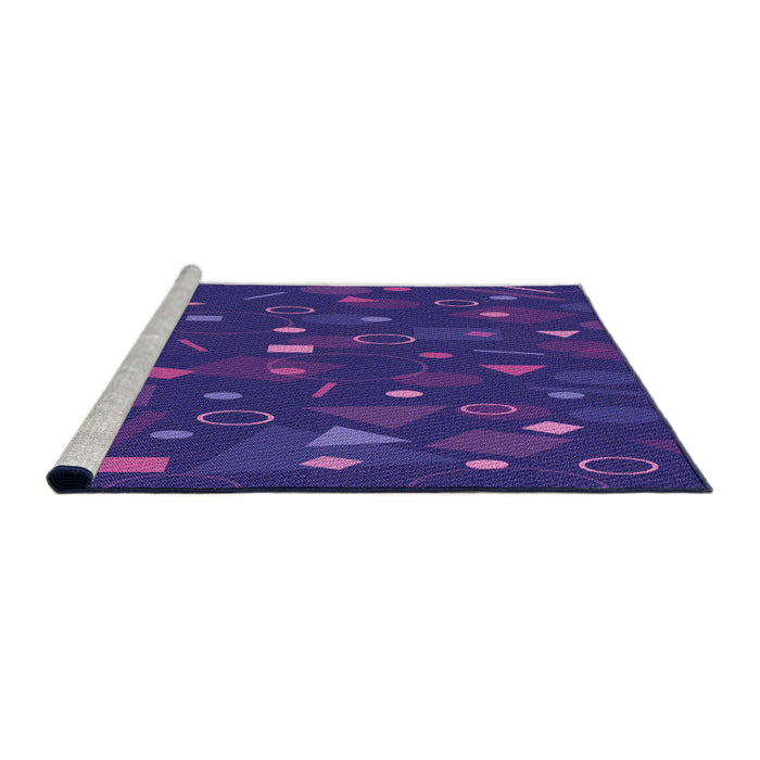Sideview of Machine Washable Transitional Bright Purple Rug, wshpat447pur