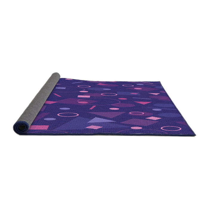 Thickness of Patterned Bright Purple Rug, pat447pur
