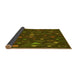 Sideview of Patterned Dark Yellow Green Rug, pat447yw