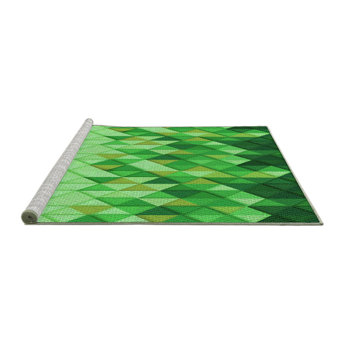 Sideview of Machine Washable Transitional Emerald Green Rug, wshpat448grn