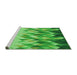 Sideview of Machine Washable Transitional Emerald Green Rug, wshpat448grn