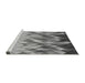 Sideview of Machine Washable Transitional Ash Gray Rug, wshpat448gry