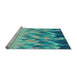 Sideview of Machine Washable Transitional Light Sea Green Rug, wshpat448lblu