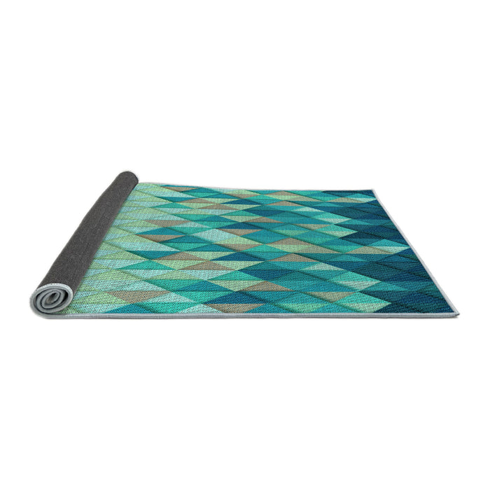 Thickness of Patterned Light Sea Green Rug, pat448lblu
