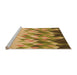 Sideview of Machine Washable Transitional Yellow Orange Rug, wshpat448org