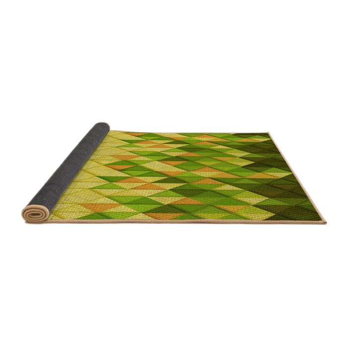 Thickness of Patterned Dark Yellow Green Rug, pat448yw